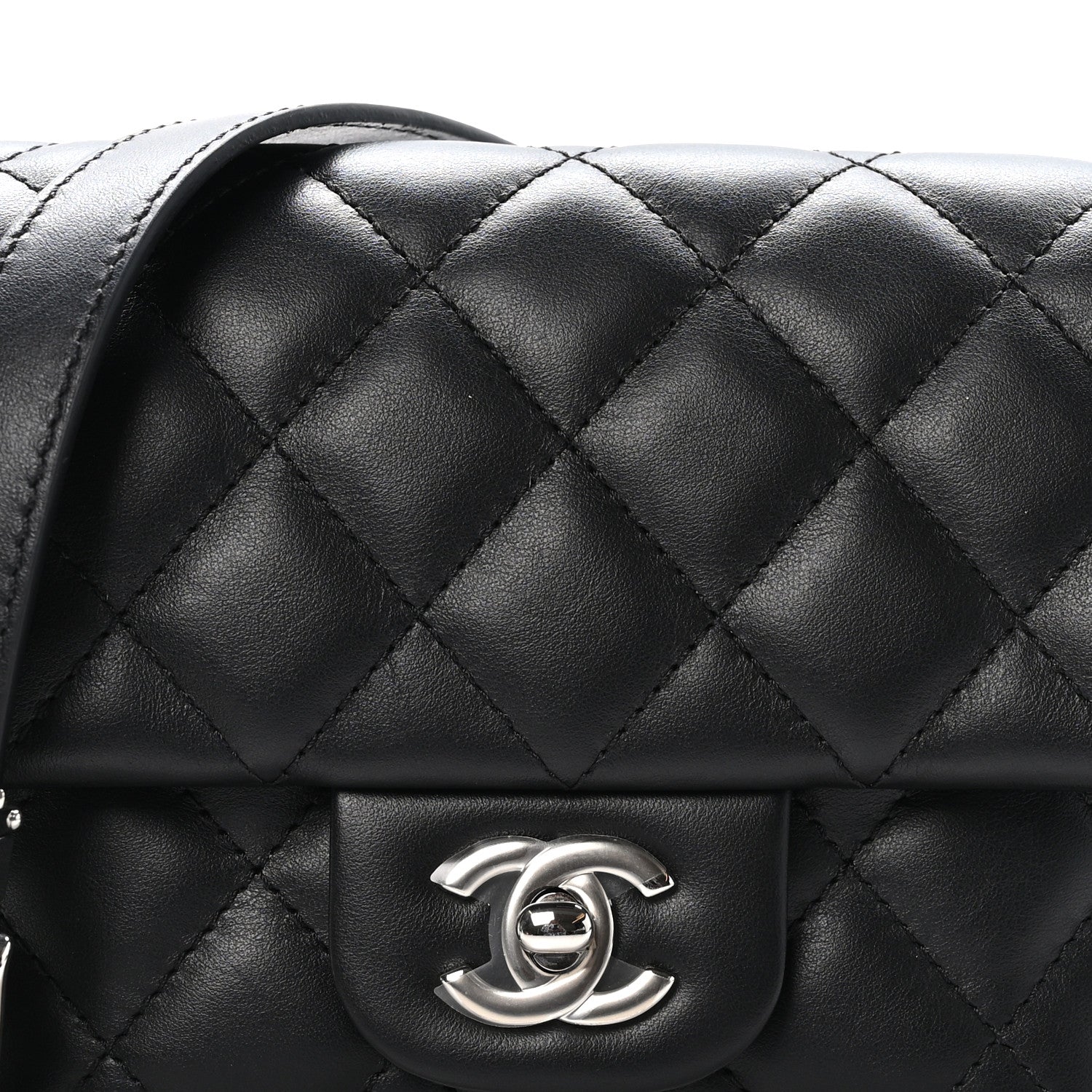 Chanel Calfskin Quilted CC Uniform Flap Belt Bag Black 9 of 12