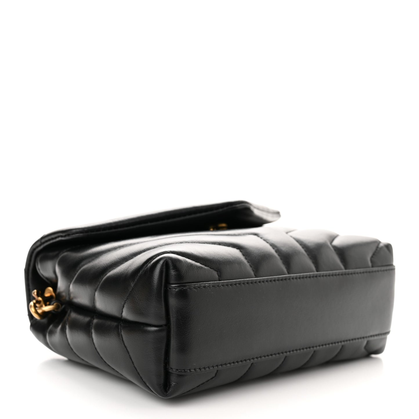 Calfskin Y Quilted Monogram Toy Loulou Crossbody Bag Black
