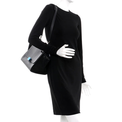 Celine Drummed Calfskin Suede Medium Trapeze Black 2 of 7