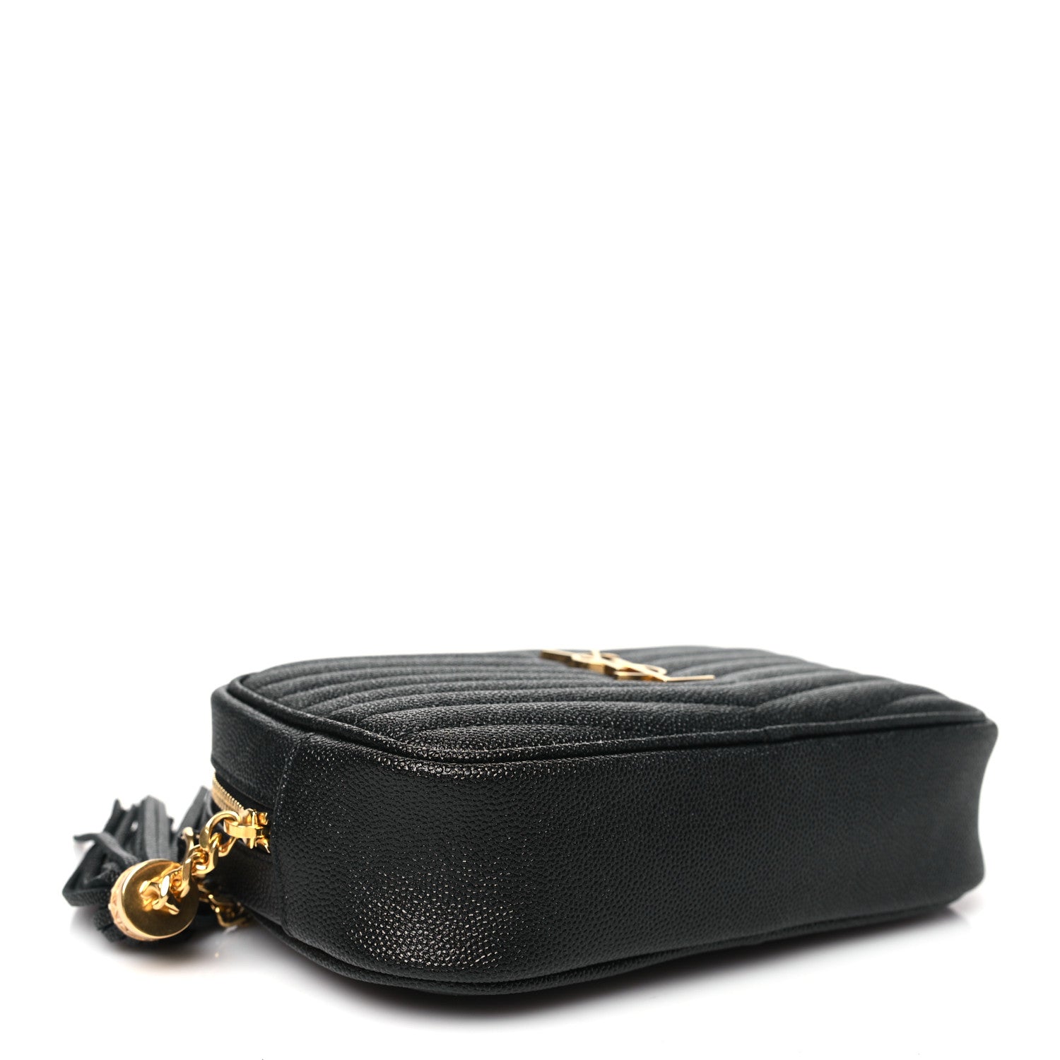 Saint Laurent Grain De Poudre Matelasse Monogram Mini Lou Camera Bag Black 4 of 10