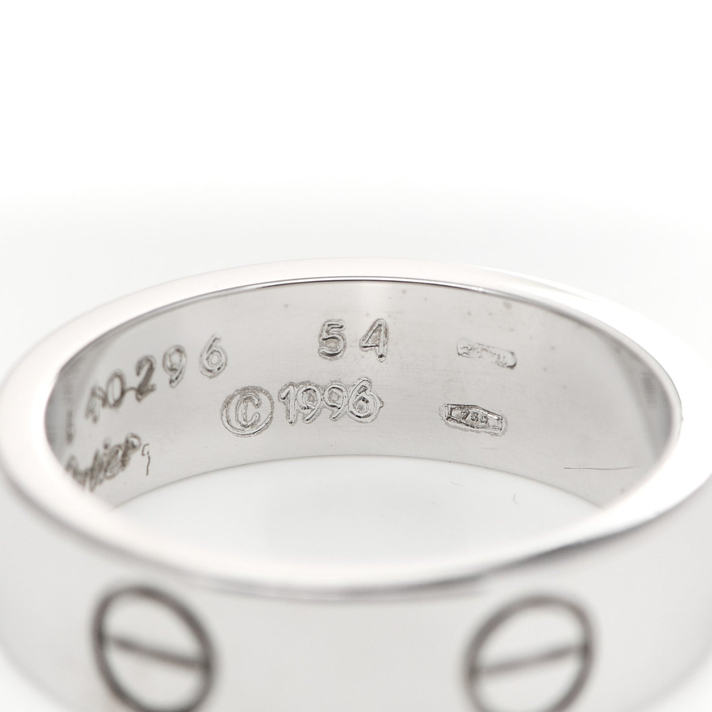 18K White Gold 5.5mm LOVE Ring 54 6.75