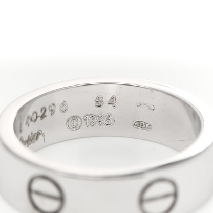Cartier 18K White Gold 5.5mm LOVE Ring 54 6.75 5 of 5