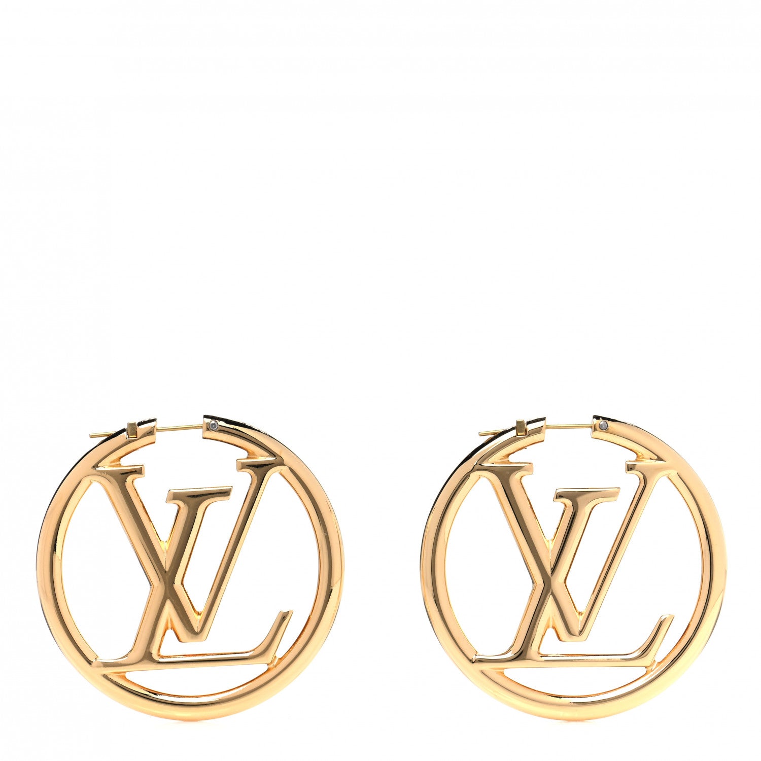 Louis Vuitton Metal Louise Hoop Earrings Gold 1 of 3