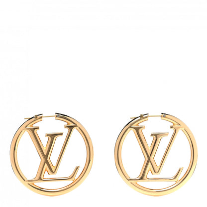 Louis Vuitton Metal Louise Hoop Earrings Gold 1 of 3