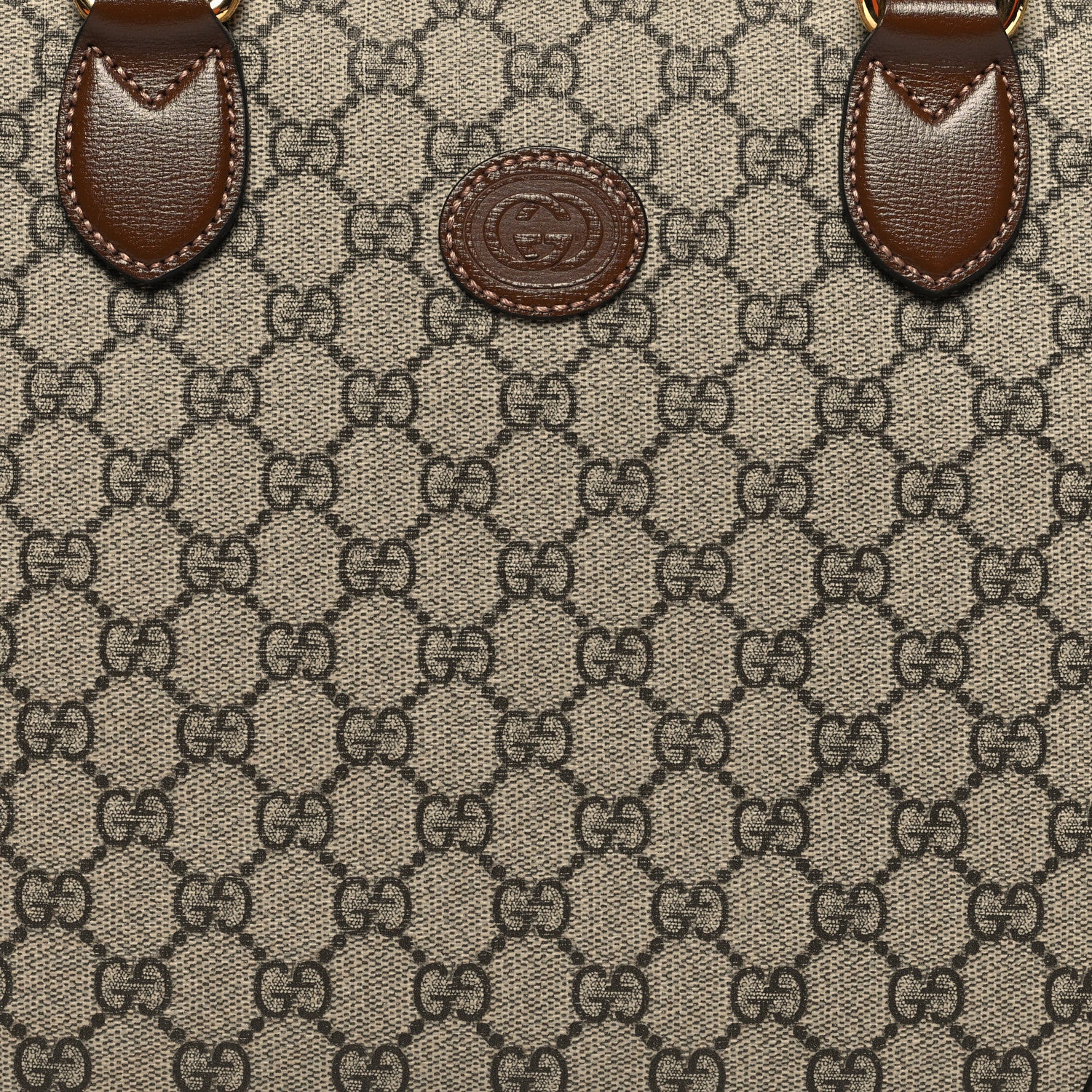 Gucci GG Supreme Monogram Azalea Calfskin Retro Interlocking G Duffle Bag Beige Ebony Brown Sugar 7 of 11