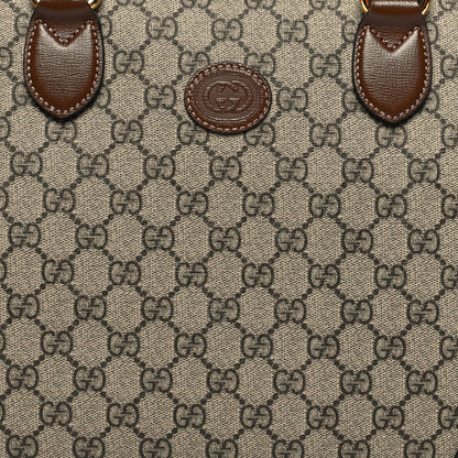 Gucci GG Supreme Monogram Azalea Calfskin Retro Interlocking G Duffle Bag Beige Ebony Brown Sugar 7 of 11