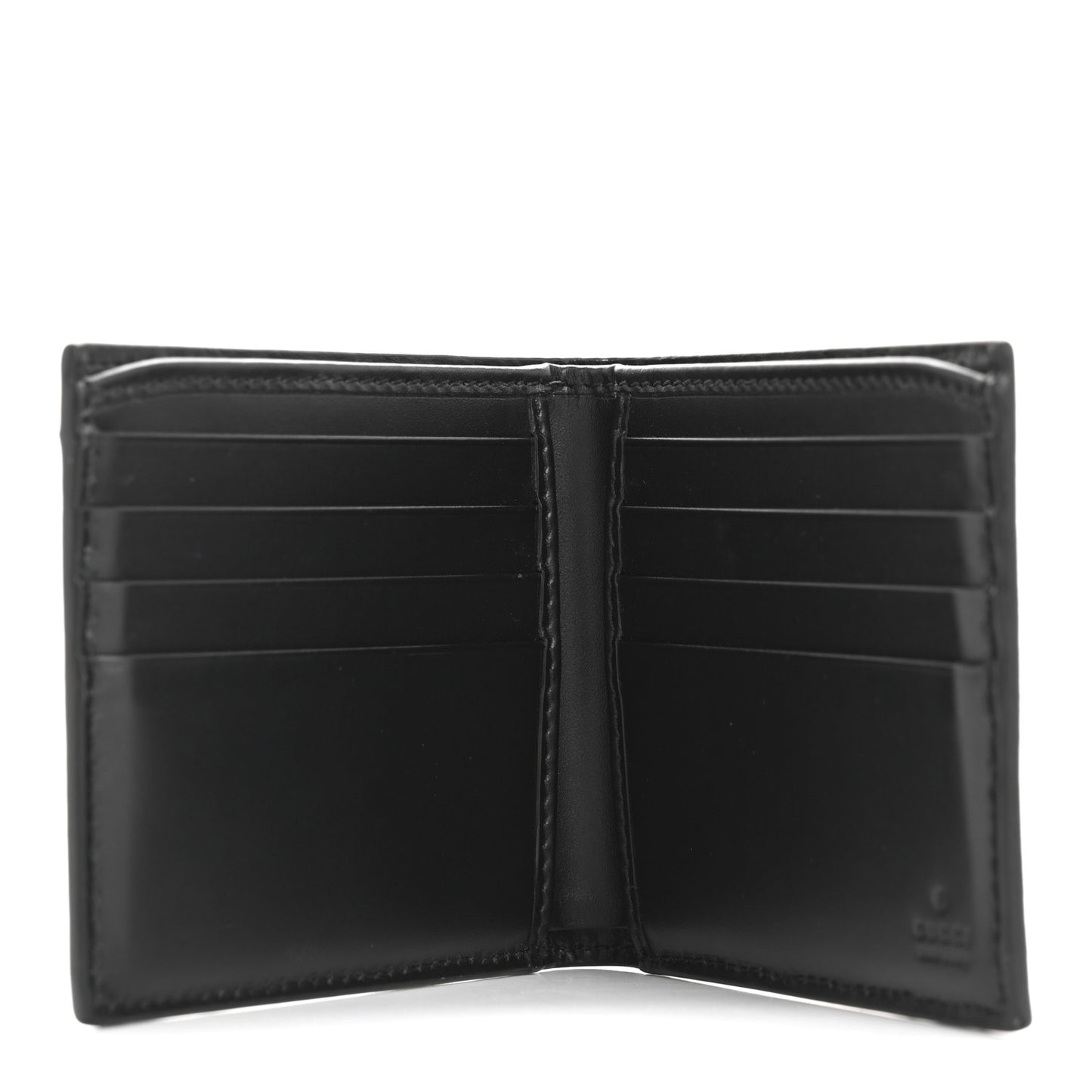 GG Supreme Monogram Kingsnake Nice Bi-Fold Wallet Black Grey