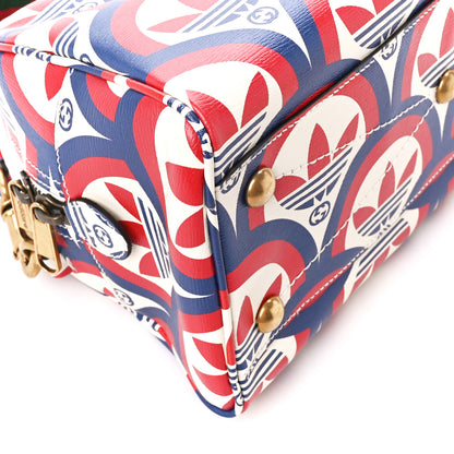 Gucci X ADIDAS Shangai Calfskin Web Trefoil Interlocking G Mini Duffle Bag Red White Blue 10 of 11
