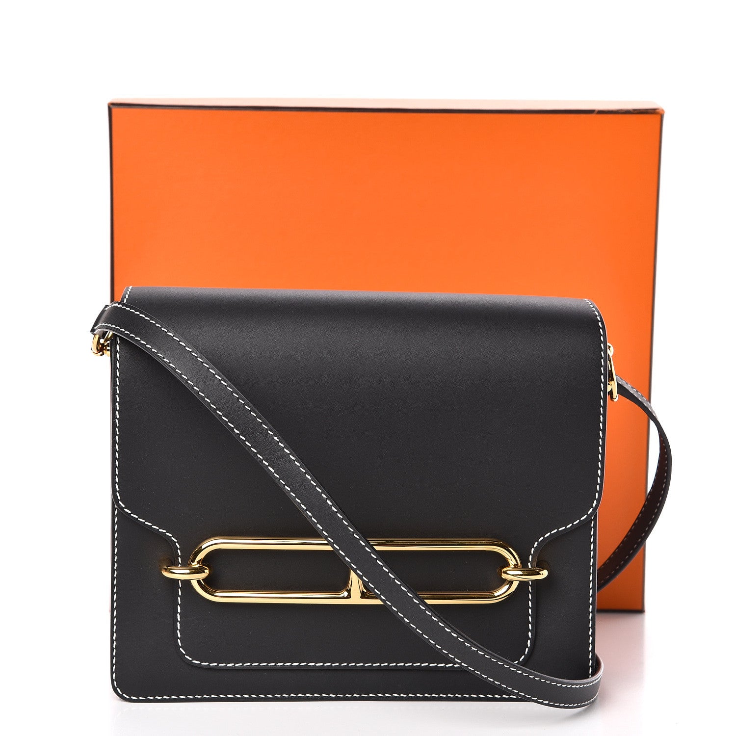 Hermes Veau Sombrero Sac Roulis 23 Black 10 of 10