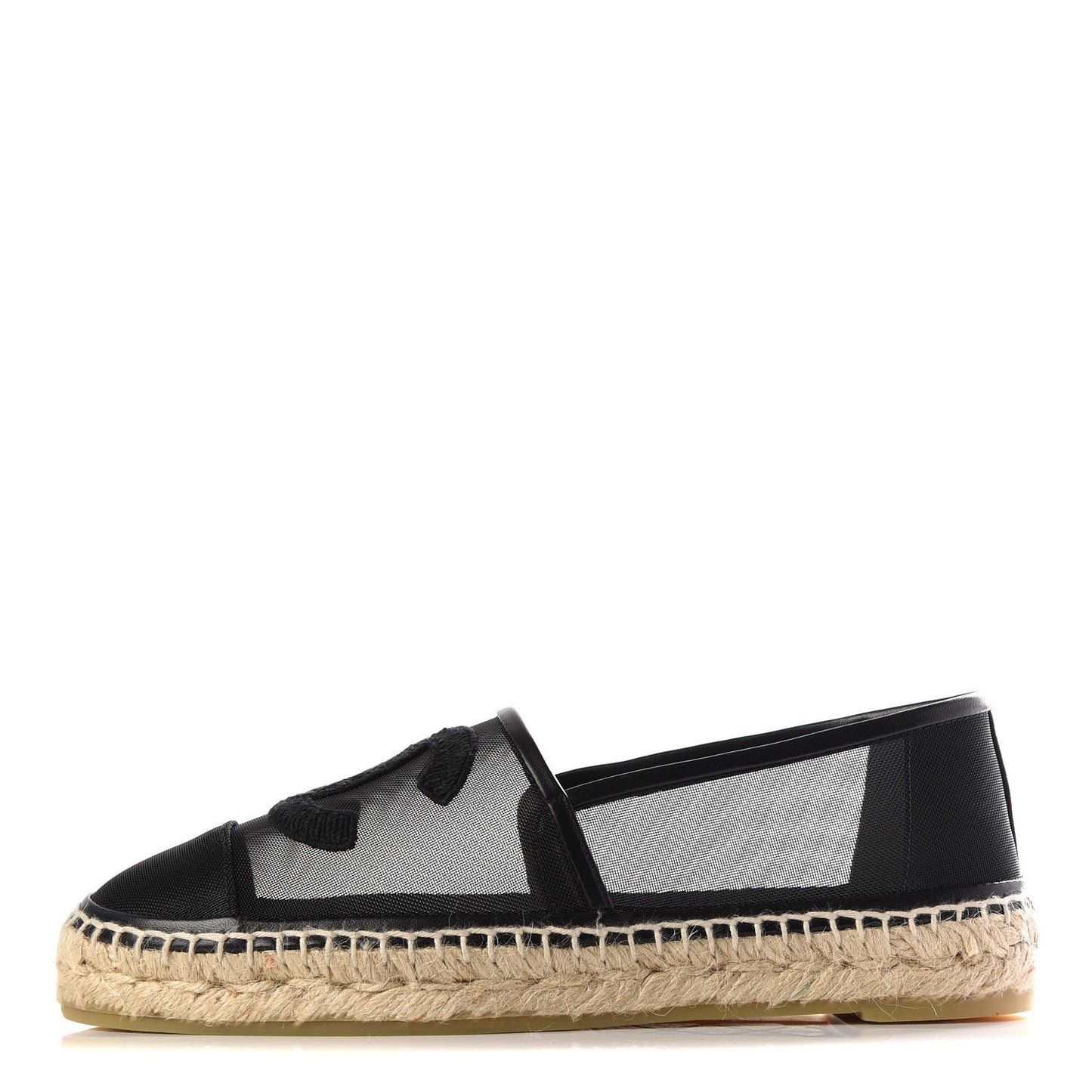 Mesh Grosgrain CC Espadrilles 38 Black