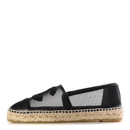 Chanel Mesh Grosgrain CC Espadrilles 38 Black 1 of 9