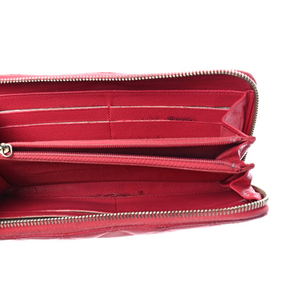 Chanel Caviar Quilted Large Gusset Zip Around Wallet Fuchsia 6 of 22