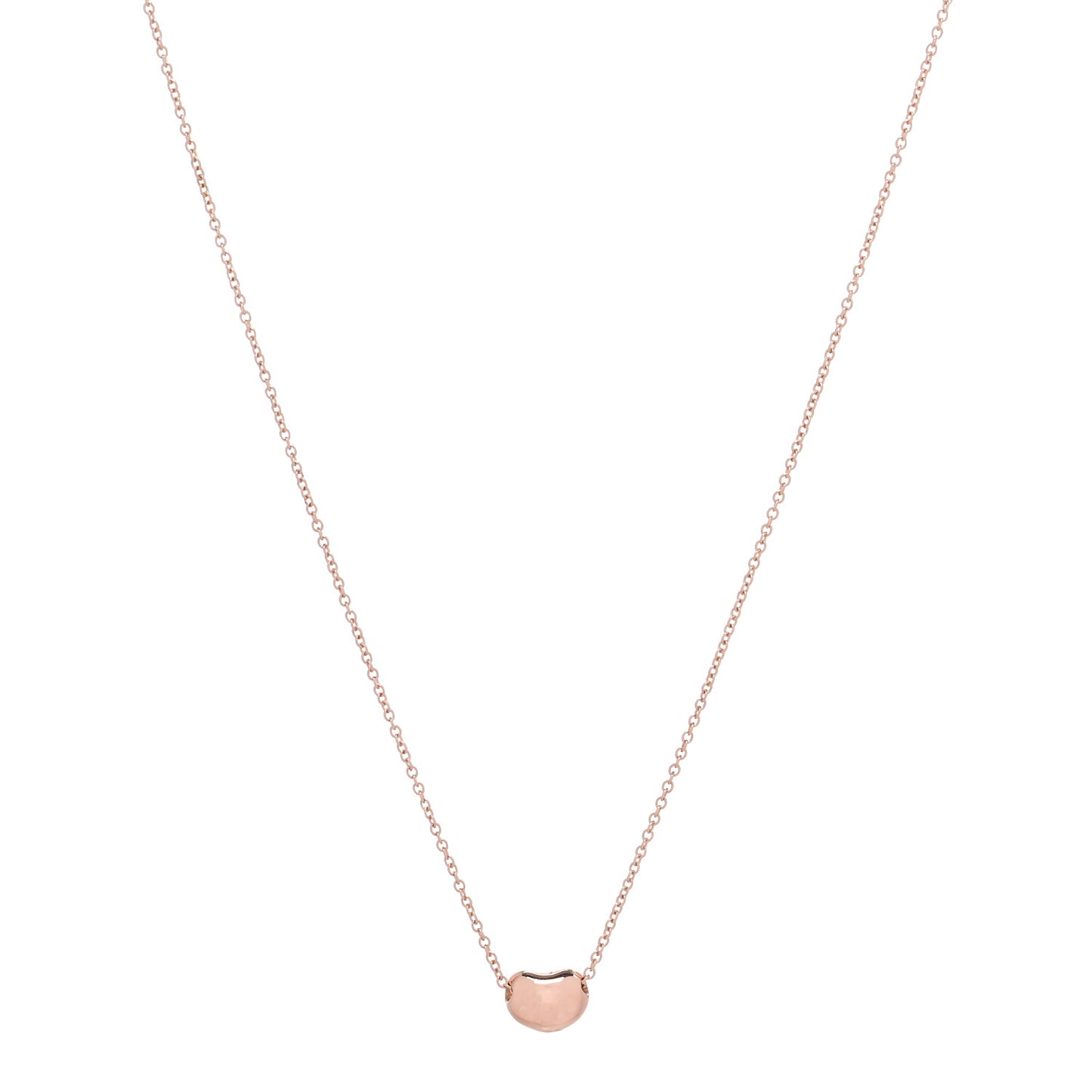 18K Rose Gold 6.5mm Elsa Peretti Bean Pendant Necklace