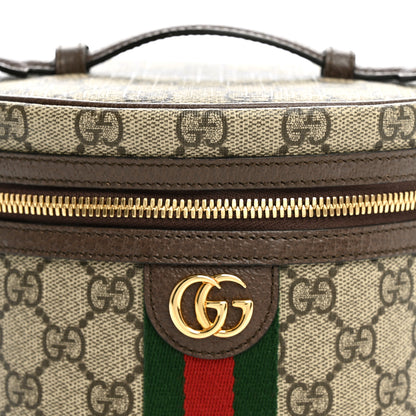 Gucci GG Supreme Monogram Textured Calfskin Web Ophidia Vanity Cosmetic Case Beige Ebony New Acero 8 of 11