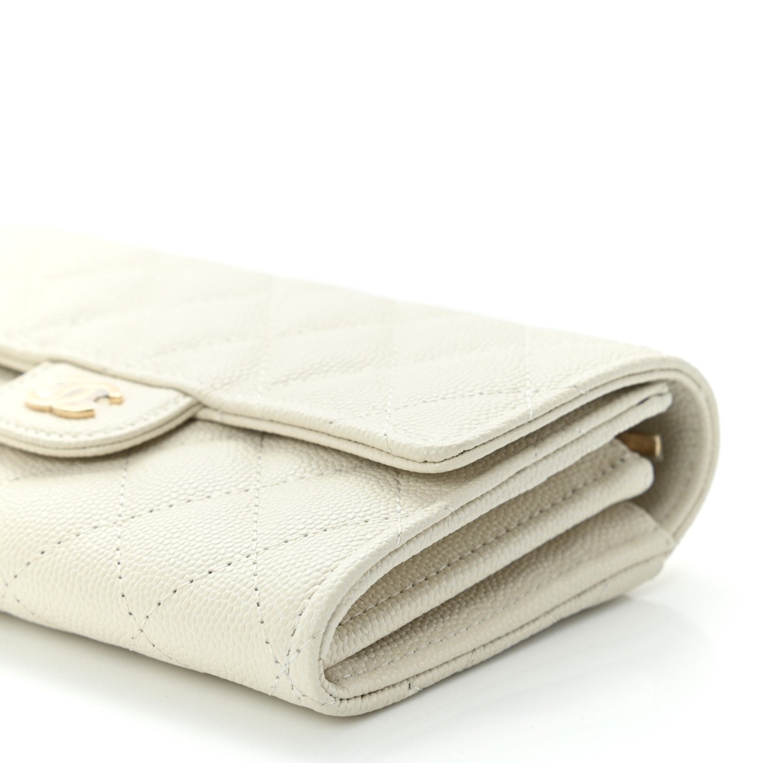 Chanel Caviar Quilted Medium Flap Wallet White 10 of 11