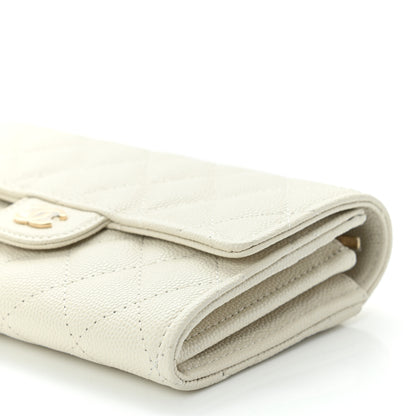Chanel Caviar Quilted Medium Flap Wallet White 10 of 11