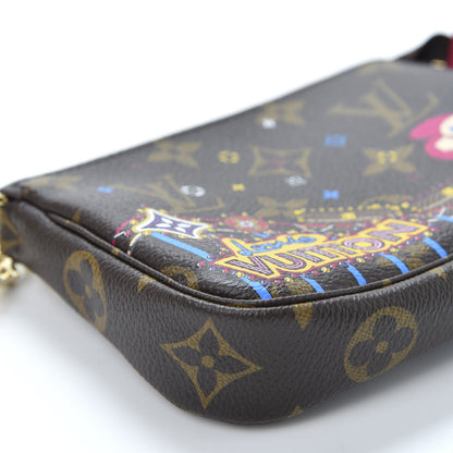 Louis Vuitton Monogram 2020 Christmas Animation Roller Coaster Mini Pochette Accessories Pivoine 5 of 9