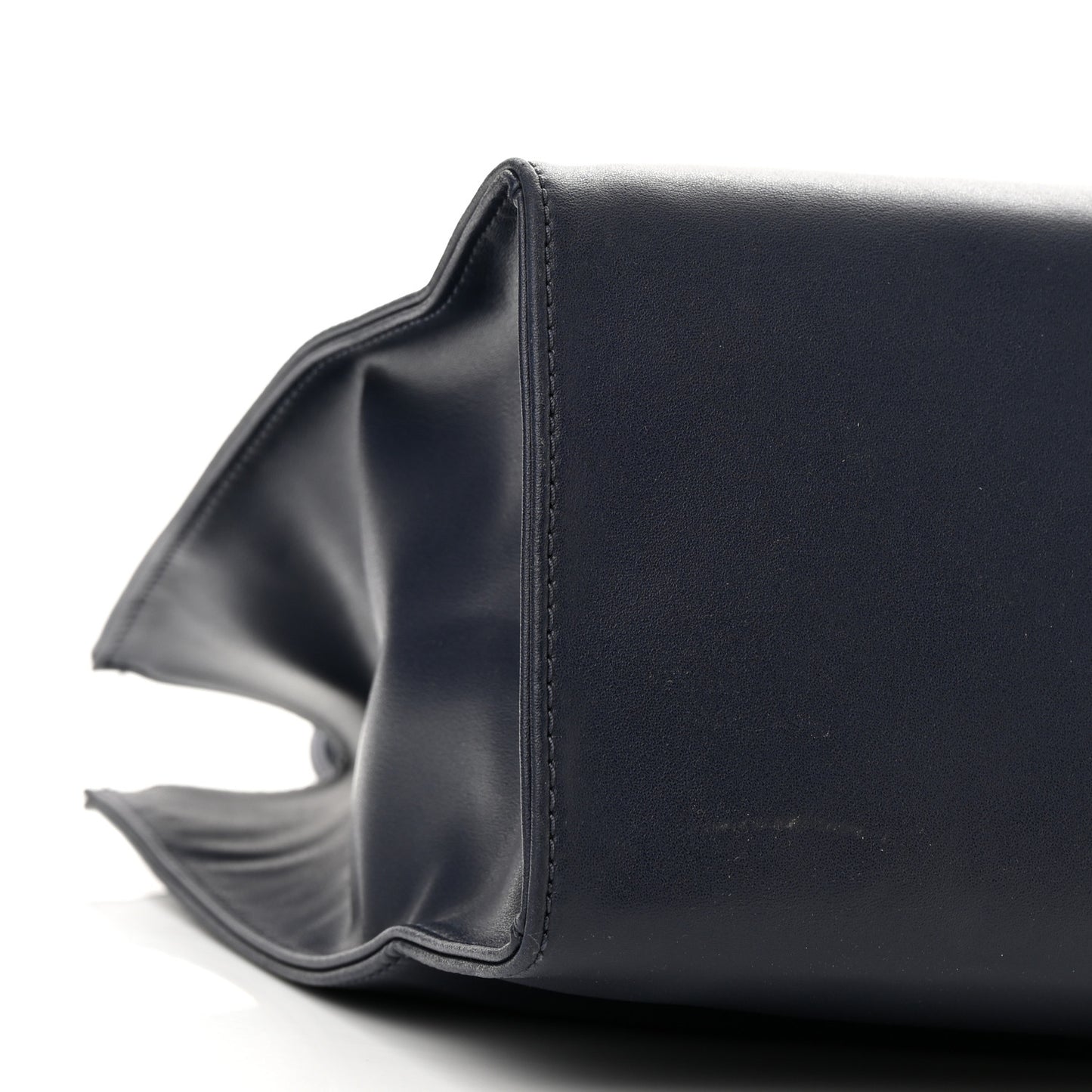 Vegan Leather Medium Shopping Bag Navy