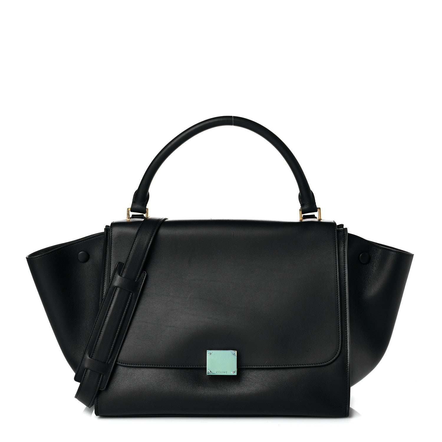 Celine Smooth Calfskin Medium Trapeze Black 1 of 10