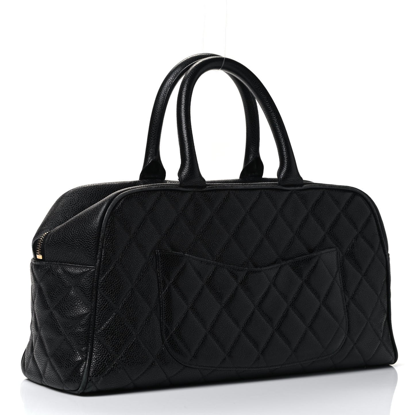 Caviar Quilted Large Bowler Black