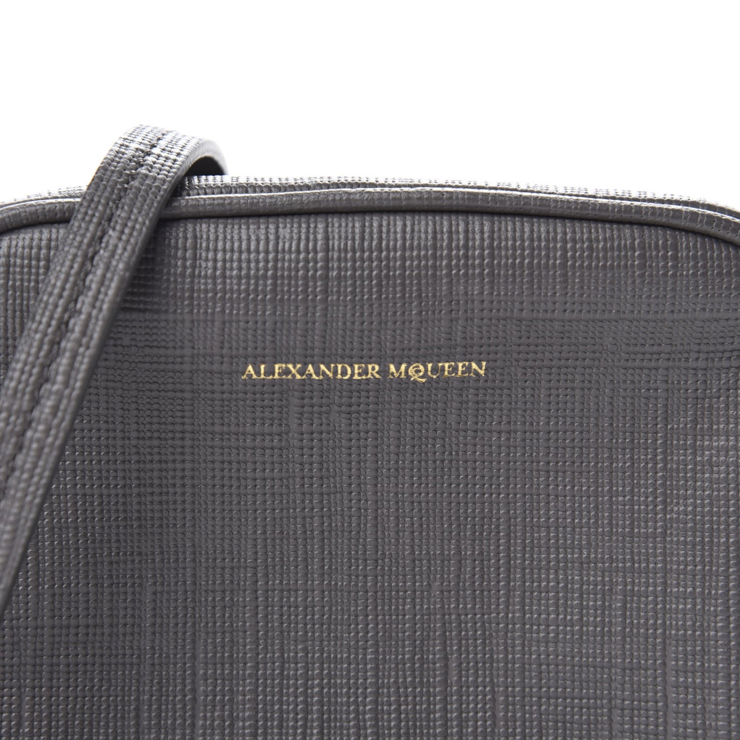 Textured Calfskin Mini Camera Bag Gray