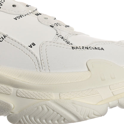 Balenciaga Technical Fabric Allover Logo Womens Triple S Sneakers 40 White Black 9 of 9