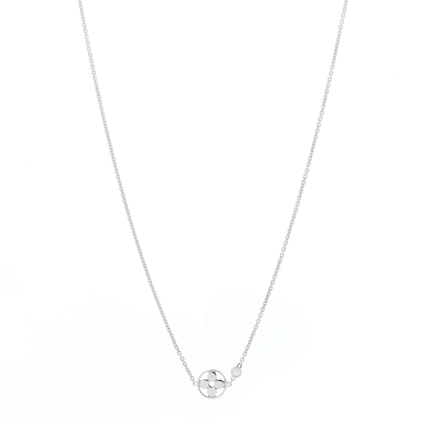 18K White Gold Diamond Idylle Blossom Pendant Necklace