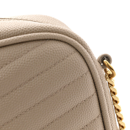Saint Laurent Grain De Poudre Matelasse Monogram Mini Lou Camera Bag Dark Beige 11 of 11