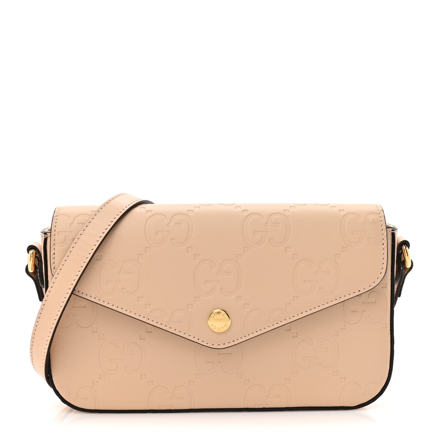 Gucci Calfskin GG Super Mini Shoulder Bag Beige 1 of 12