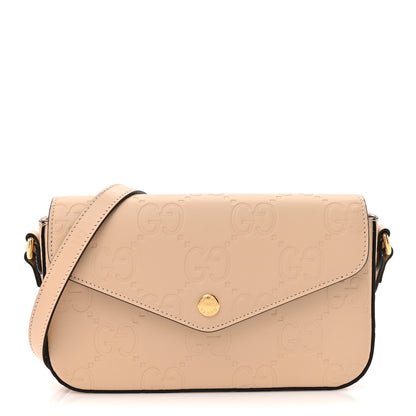 Gucci Calfskin GG Super Mini Shoulder Bag Beige 1 of 12
