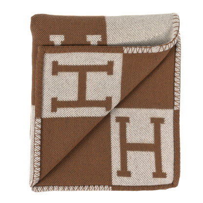 Hermes Wool Cashmere Avalon Blanket Ecru Camel 2 of 3