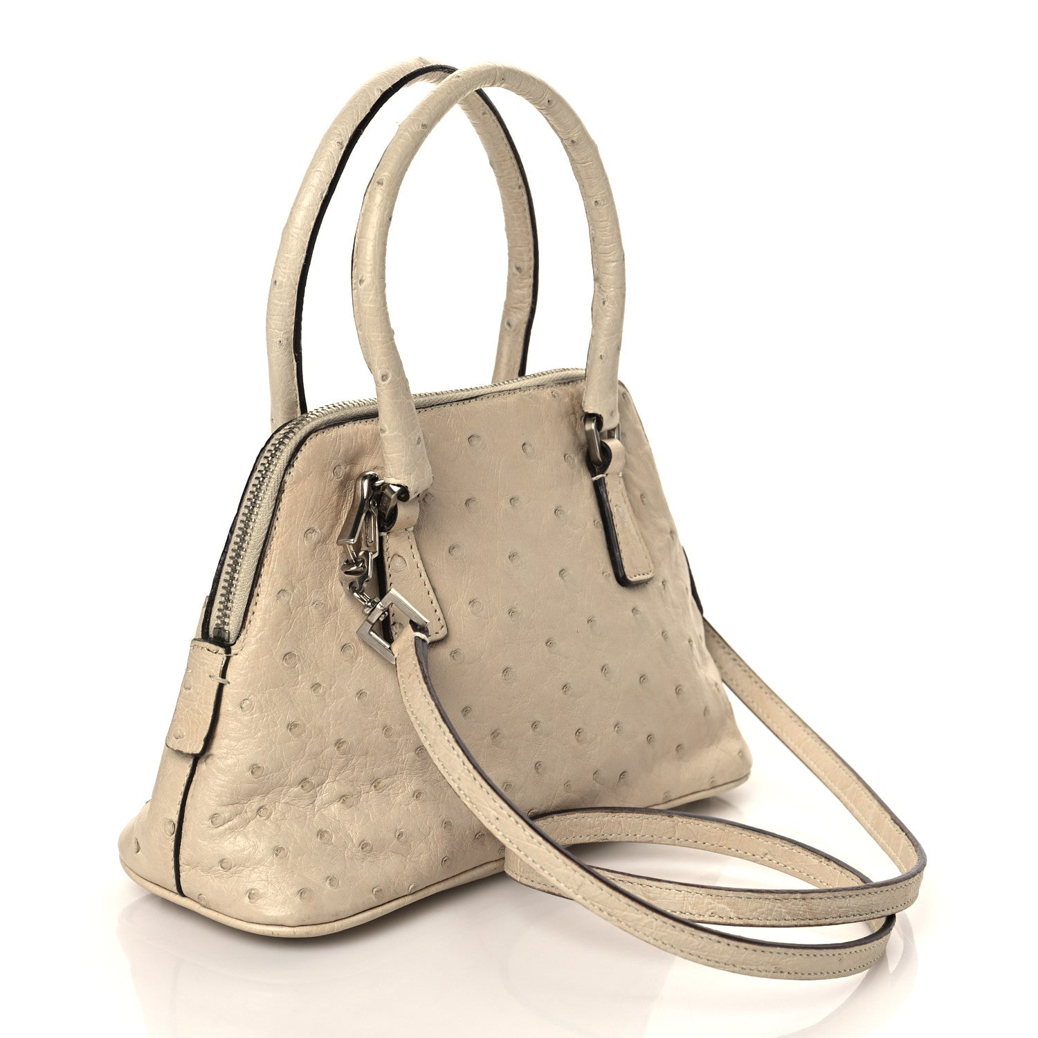 Prada Ostrich Mini Pyramid Bag 3 of 9