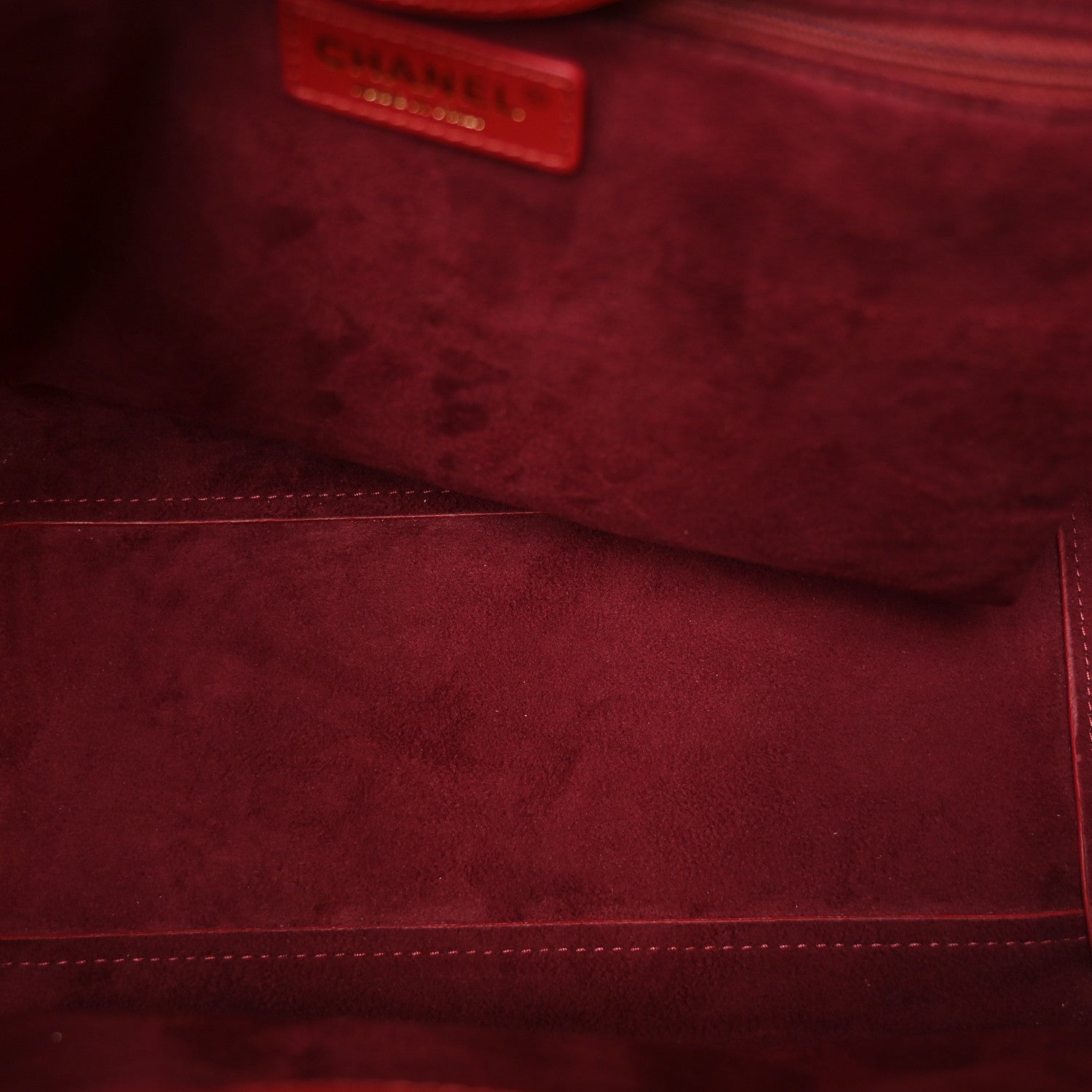 Chanel Caviar Small Studded Deauville Tote Red 5 of 10