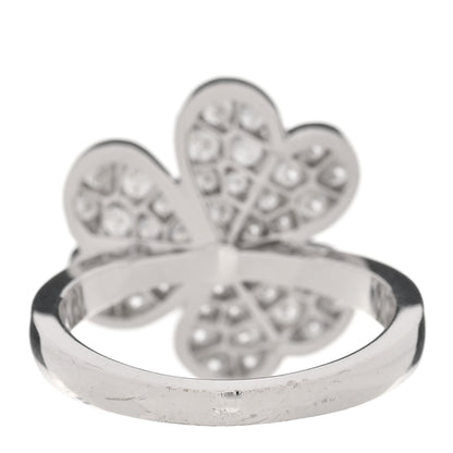Van Cleef & Arpels 18K White Gold Diamond Small Frivole Ring 49 5 3 of 6