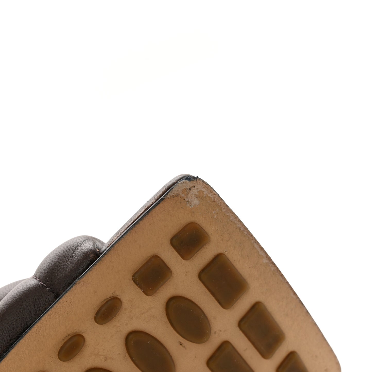 Nappa Matelasse Padded Mule Sandals 36.5 Chocolate