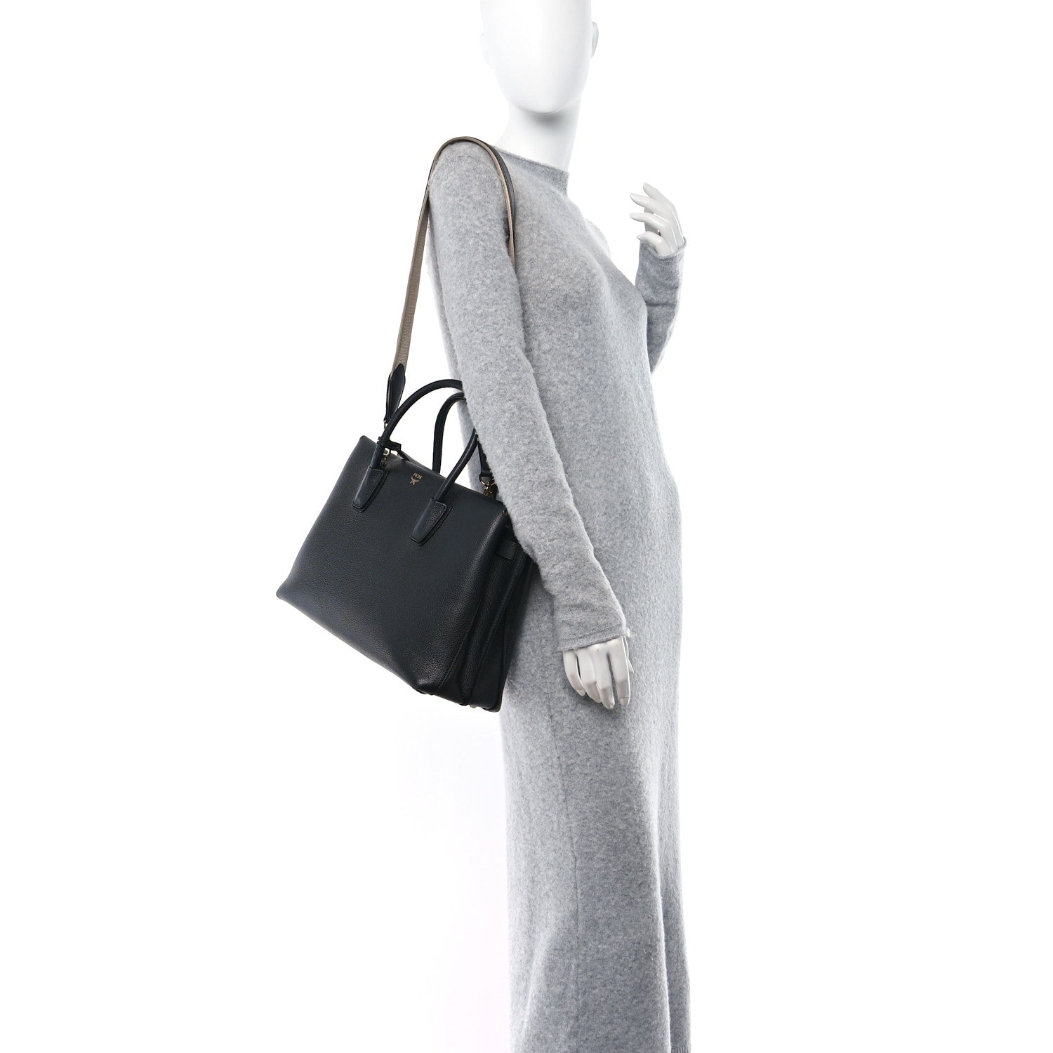 MCM Grained Calfskin Large Milla Tote Black 2 of 16