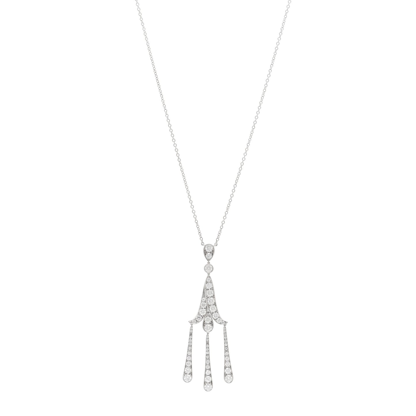 Platinum Diamond Legacy Chandelier Drop Pendant Necklace