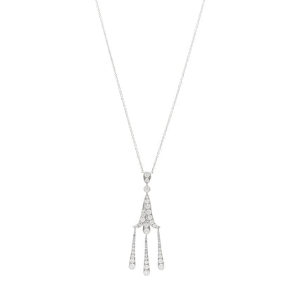 Tiffany Platinum Diamond Legacy Chandelier Drop Pendant Necklace 1 of 4