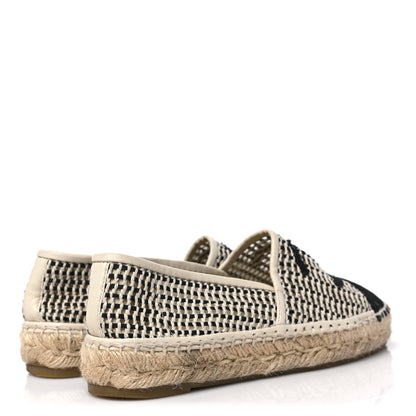 Chanel Mesh Grosgrain CC Espadrilles 36 Beige Black 4 of 9