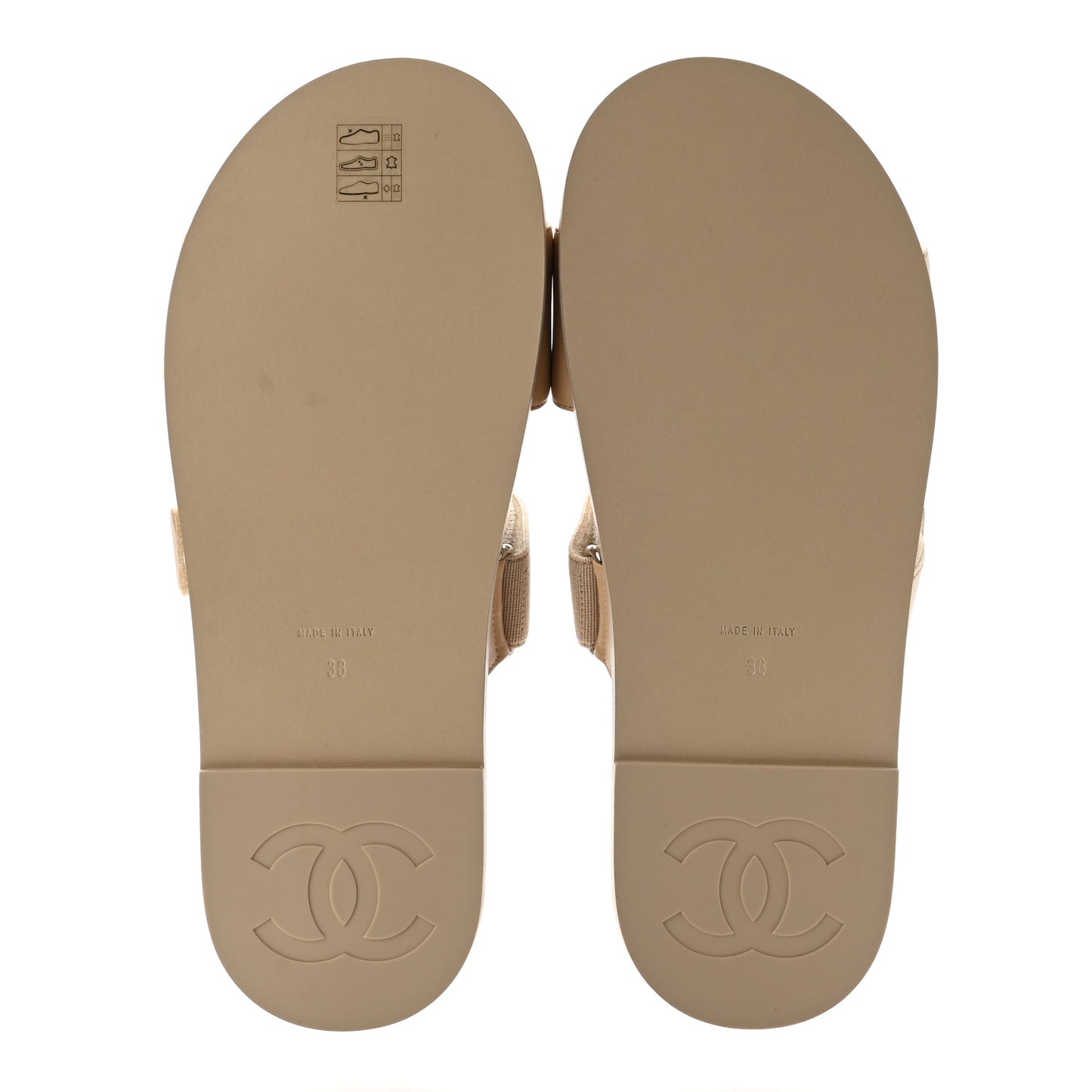 Grosgrain Lambskin Elastic Flat Mules 38 Beige