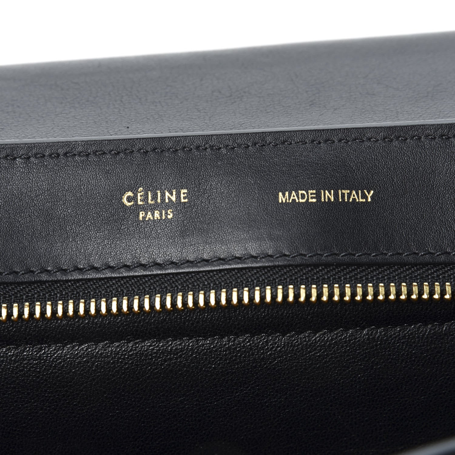 Celine Crocodile Embossed Calfskin Suede Medium Trapeze Black 8 of 8