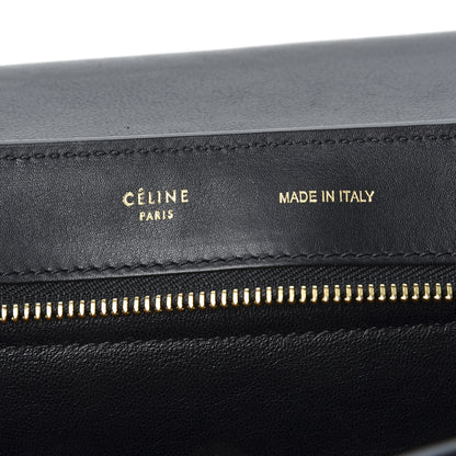 Celine Crocodile Embossed Calfskin Suede Medium Trapeze Black 8 of 8