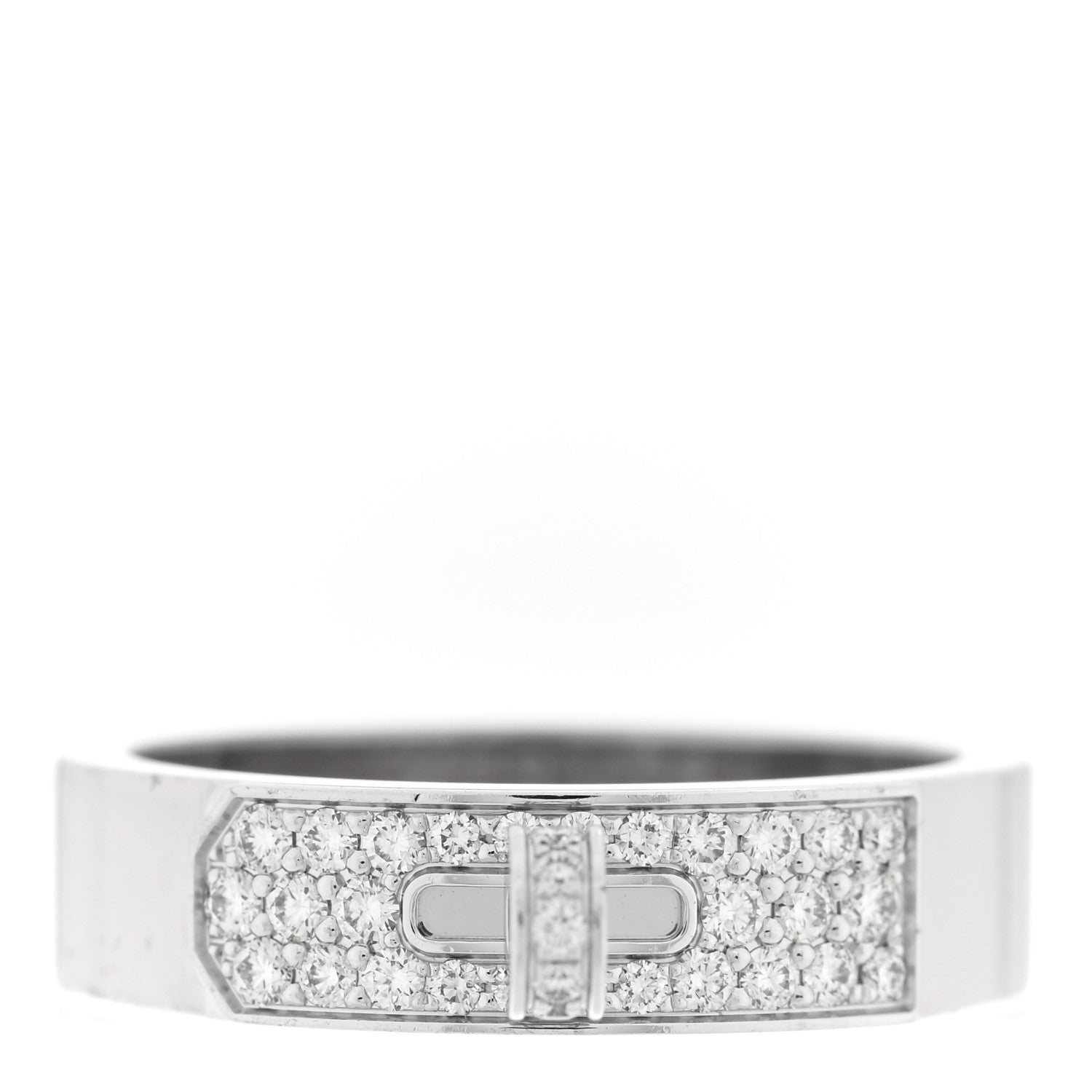 Hermes 18K White Gold Diamond Kelly Ring 50 5.5 1 of 5