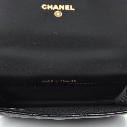 Chanel Lambskin Quilted Top Handle Flap Coin Purse With Chain Black 6 of 10
