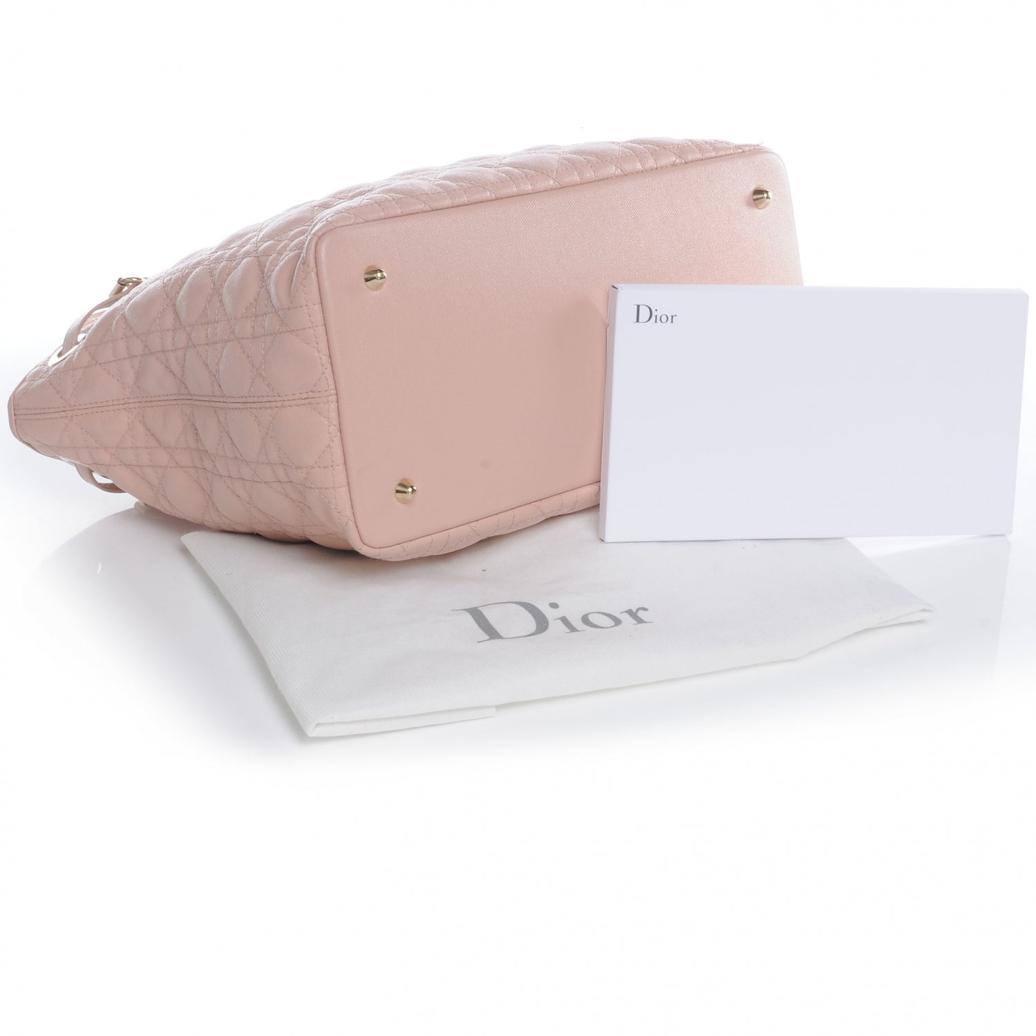 Christian Dior Coated Canvas Cannage Medium Panarea Tote Light Pink 4 of 7