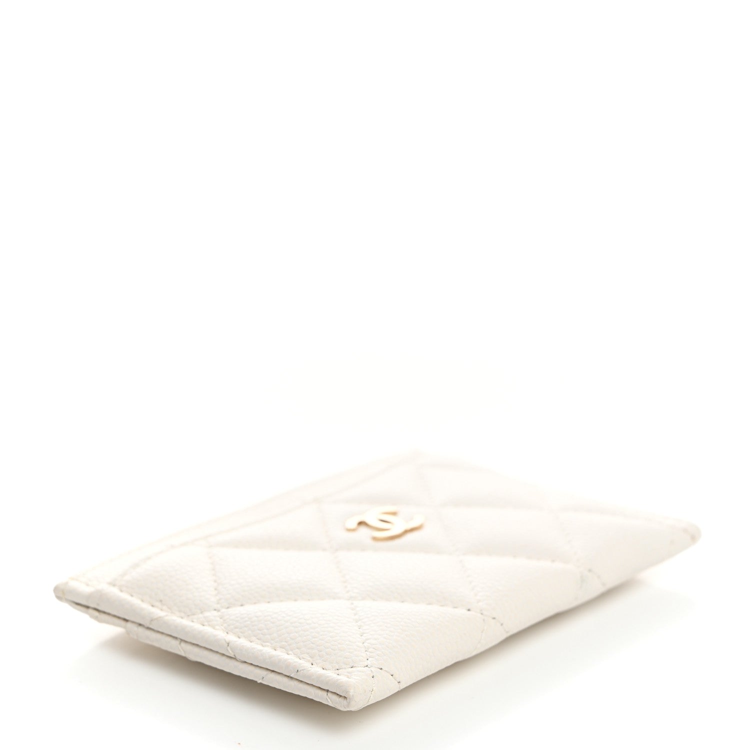 Chanel Caviar Quilted Card Holder White 4 of 9
