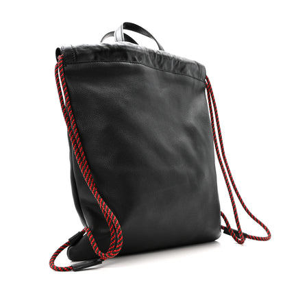 Gucci Calfskin Logo Drawstring Backpack Black 4 of 12