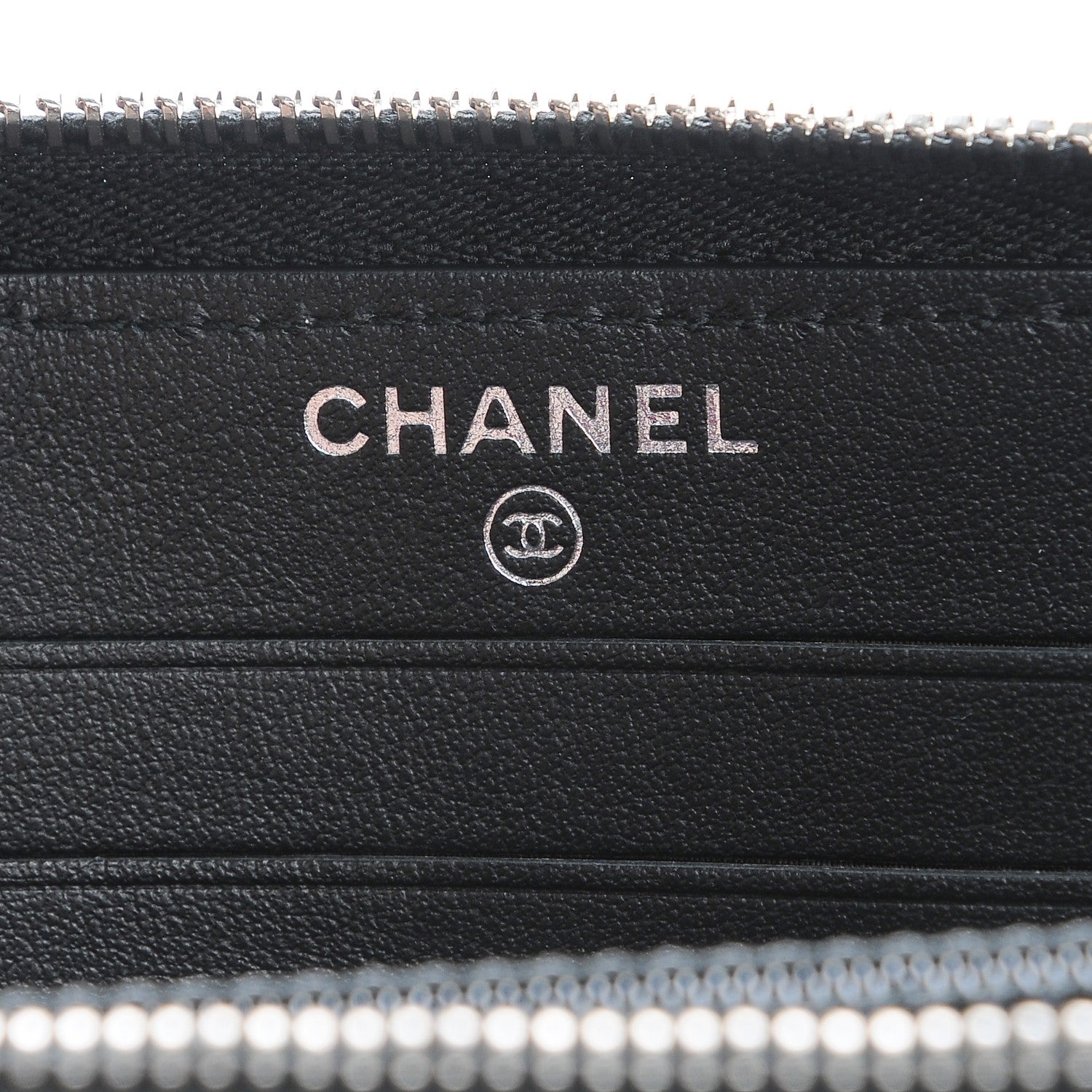 Chanel Iridescent Caviar Quilted Medium Zip Around Wallet Black 6 of 9