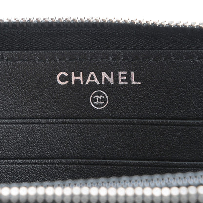 Chanel Iridescent Caviar Quilted Medium Zip Around Wallet Black 6 of 9