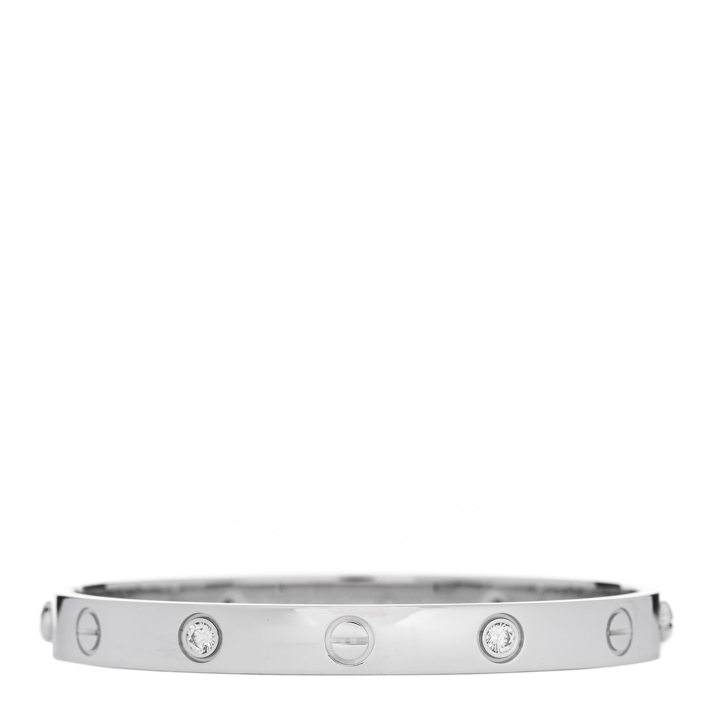 18K White Gold 4 Diamond LOVE Bracelet 16